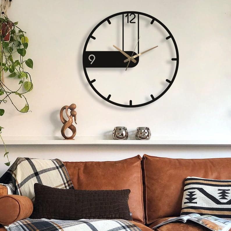 Modern Wall Clock, Oversized Wall Clock, Minimalist Wall Clock - Dezin
