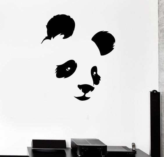 Panda Bear Baby Kids Room Funny Cute Animal Sticker - Dezin