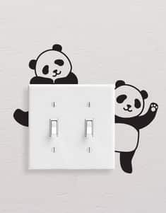 Panda Wall Decals Panda Light Switch Decal Simple Panda - Dezin