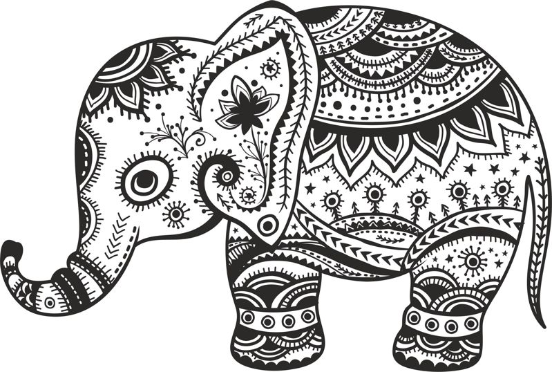 Retro Floral Elephant Free Vector - Dezin