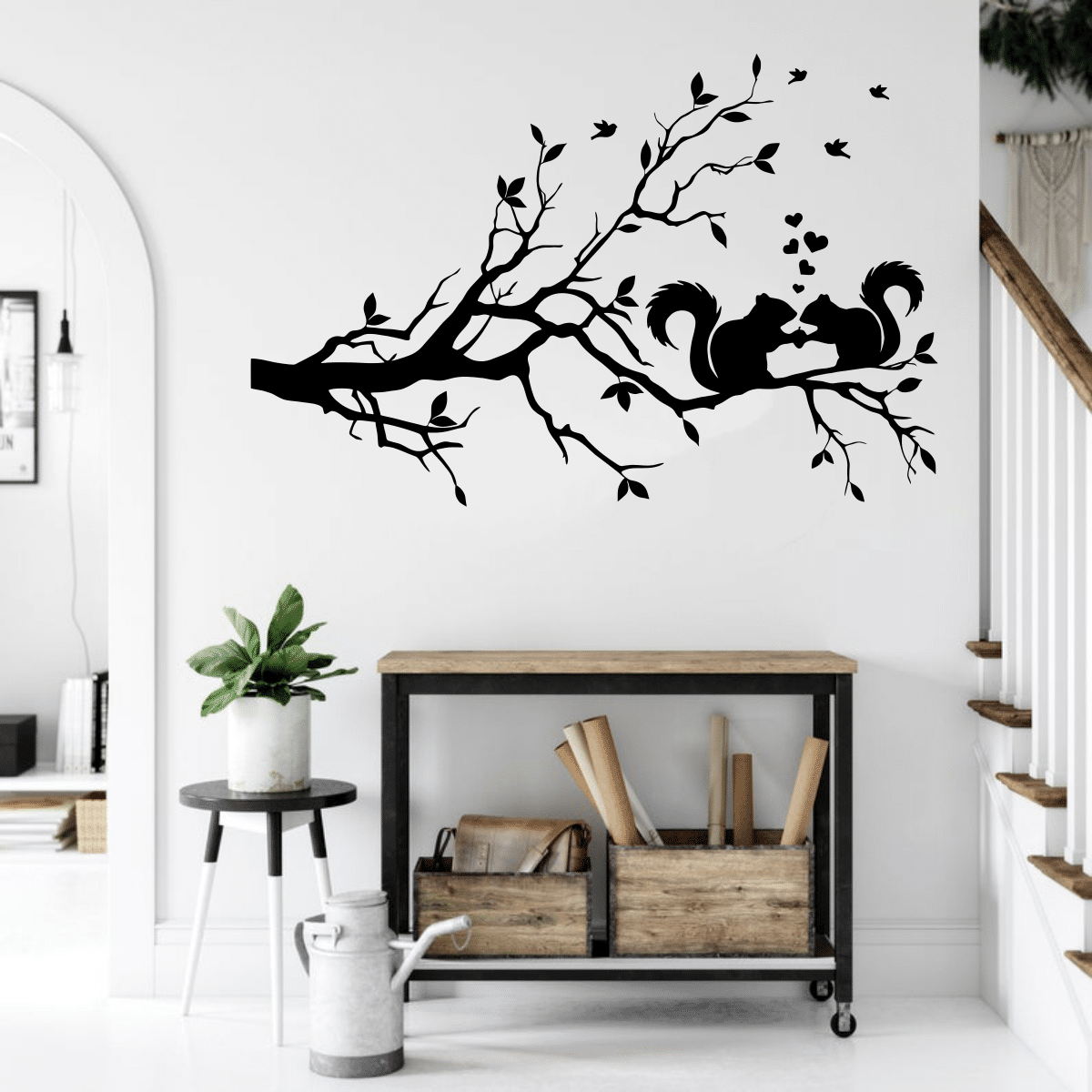 Squirrel on Branch Wall Decor Free Vector - Dezin