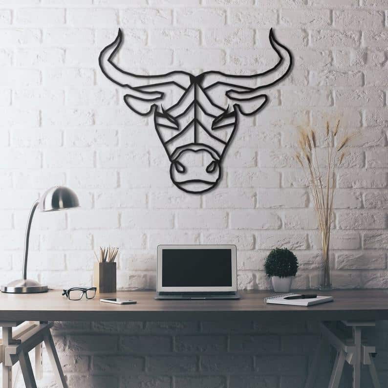 Taurus Metal Wall Art, Metal Wall Sign, Metal Wall Hangings - Dezin