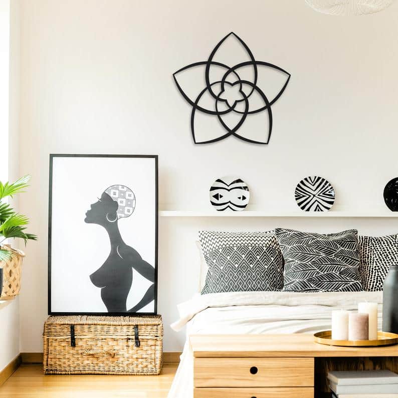 Venus Flower Metal Wall Art, Metal Wall Sign Free Vector - Dezin