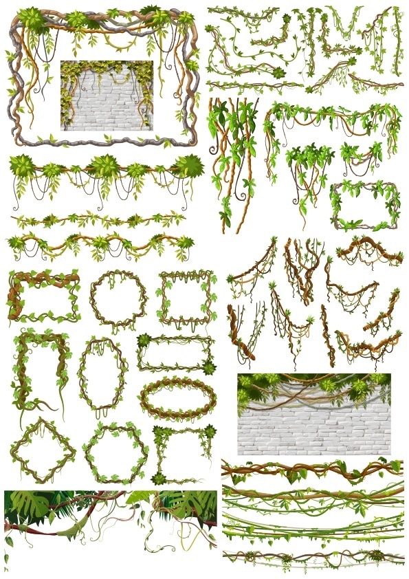 Vines Set CDR Vector File Vines Set CDR Vector File