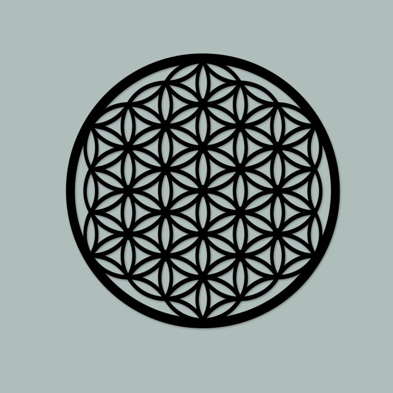 Wall Panel Flower of Life, Metal Wall Art Free Vector - Dezin