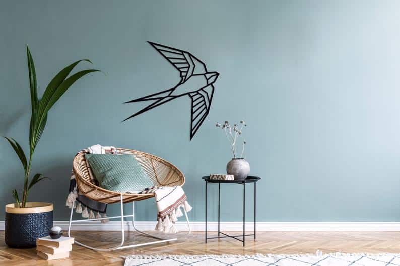 Wall Panel Polygonal Swallow Free Vector - Dezin