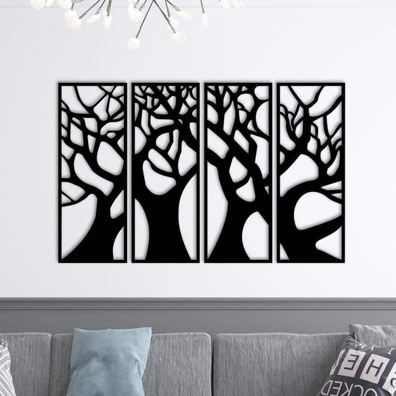 Wooden Tree Wall Art Decor - Dezin