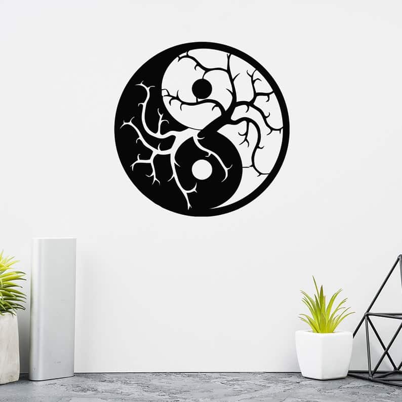 Ying Yang Metal Wall Art, Metal Wall Sign, Metal Wall Hangings - Dezin