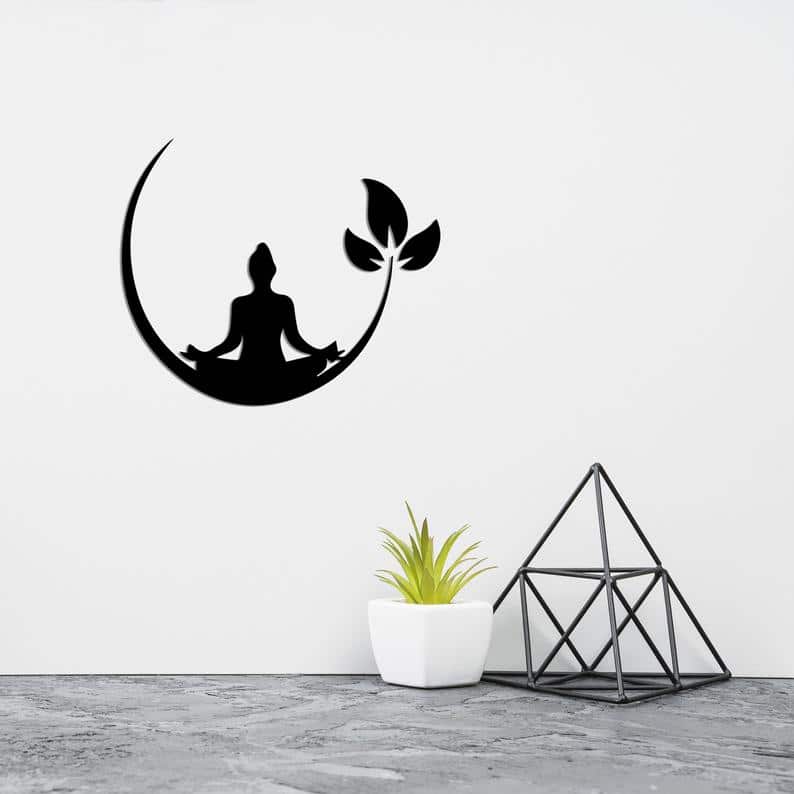 Yoga Metal Wall Art, Metal Yoga Decoration