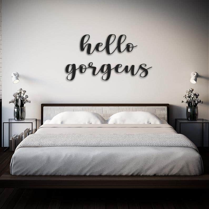 hello georgeous, Wood Wall Letter, Quote Wall Art Free Vector - Dezin
