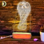 Angel 3D Illusion Lamp Acrylic LED CDR Free Vector