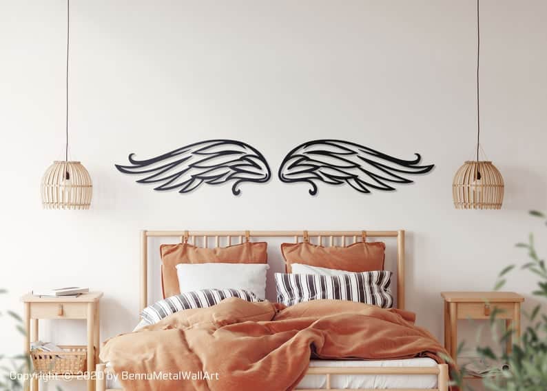Angel Metal Wings, Metal Angel Wings Wall Decor Free Vector - Dezin