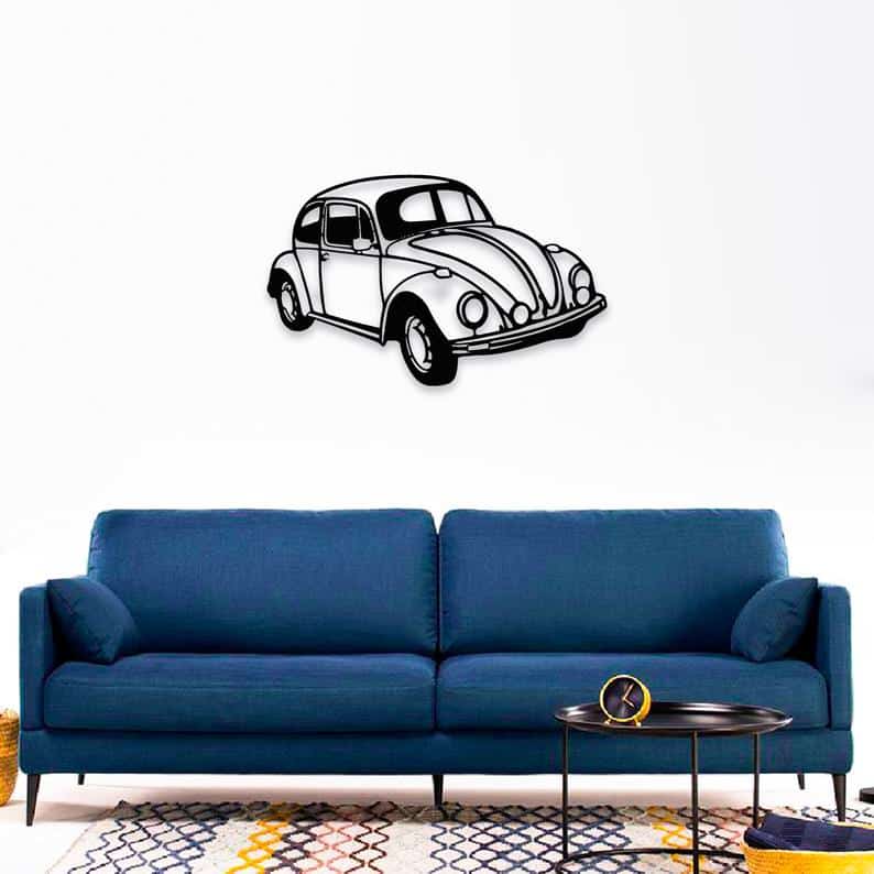Beetle Metal Wall Decor, Retro Car Metal Wall Art - Dezin