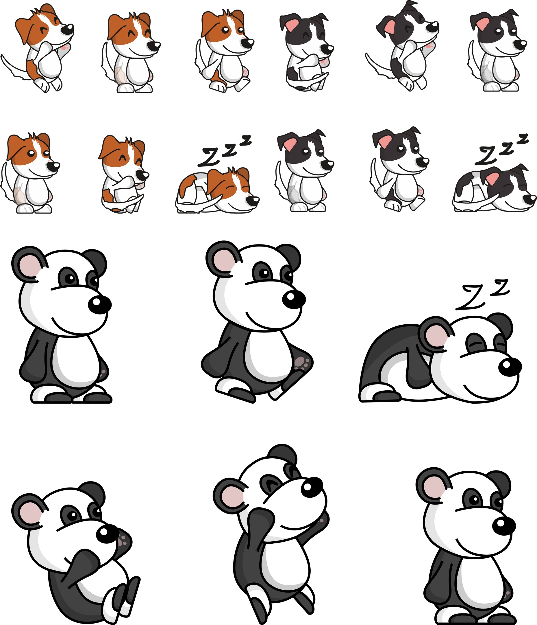 Cartoon Animals Set CDR EPS SVG Free Vector - Dezin