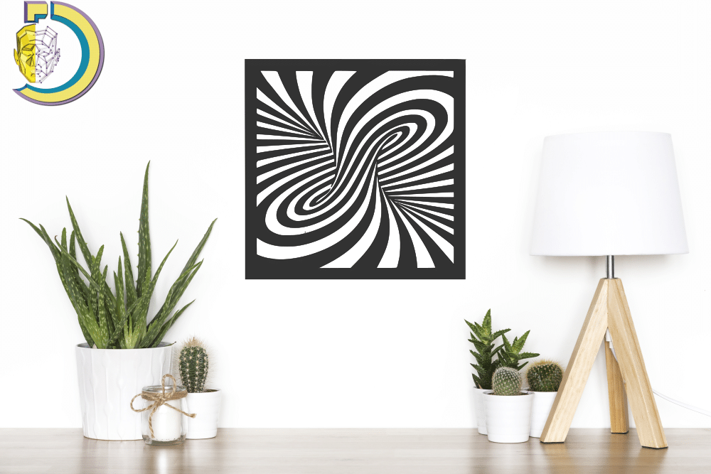 Decor Twirl Wall Art Laser Cut SVG DXF Vector Cut Files - Dezin Decor Twirl Wall Art Laser Cut SVG DXF Vector Cut Files