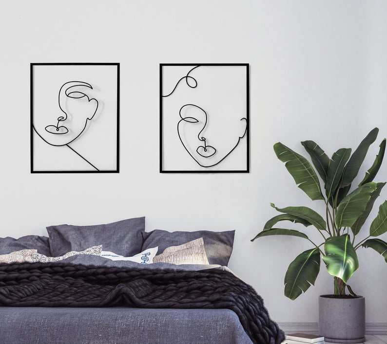 Duet XL - Minimalist Set of 2 Wall Art Metal Home Decor - Dezin