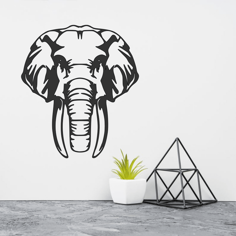 Elephant Forest Scene Wall Decor Free Vector - Dezin.info