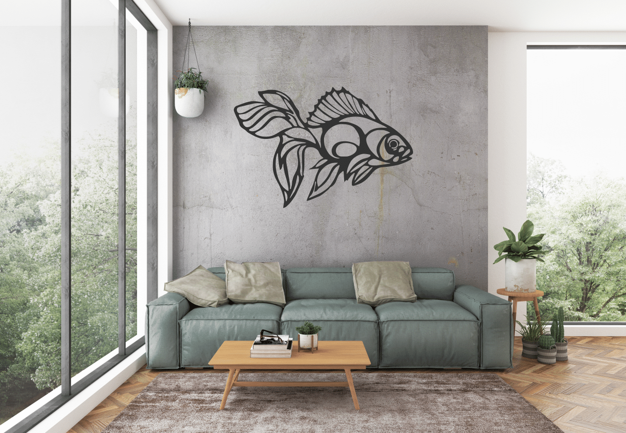 WREESH Fish Metal Art Wall Decoration Living Room Bedroom Home Decoration 