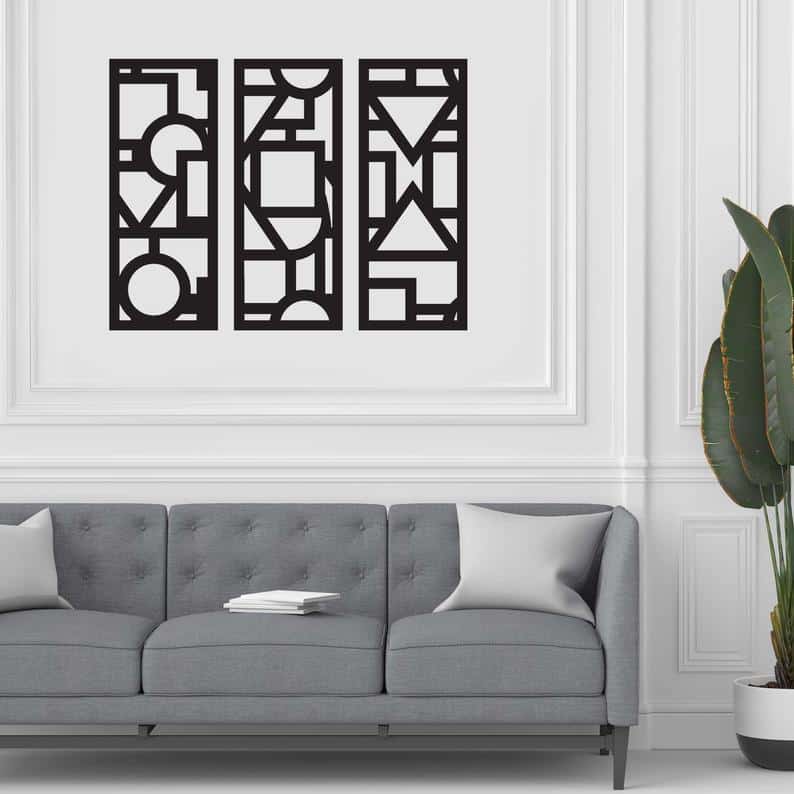 Geometric Set of 3 Wooden Wall Decor – Wall Art Decor Panels Geometric Set of 3 Wooden Wall Decor - Wall Art Decor Panels