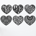 Laser Cut Decorative Heart Set SVG Vector File