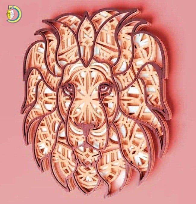 Laser Cut Lion Layered CDR DXF SVG Vector - Dezin Laser Cut Lion Layered CDR DXF SVG Vector