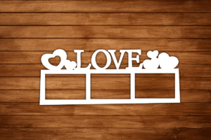 Laser Cut Love Photo Frame Layout Free Vector