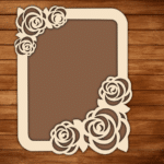 Laser Cut Photo Frame with Rose Pattern SVG, DXF Cut Files