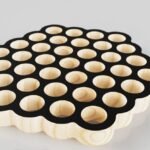 Laser Cut Round Honeycomb Trivet 37 Holes Free Vector
