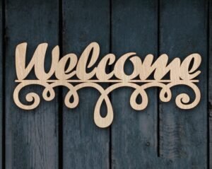 Laser Cut Welcome Sign CNC DXF SVG Vector Files