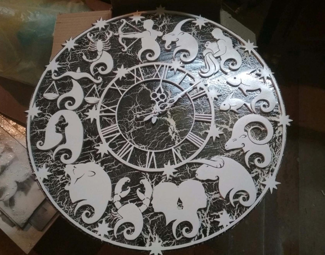 Laser Cut Zodiac Signs Wall Clock Free Vector - Dezin