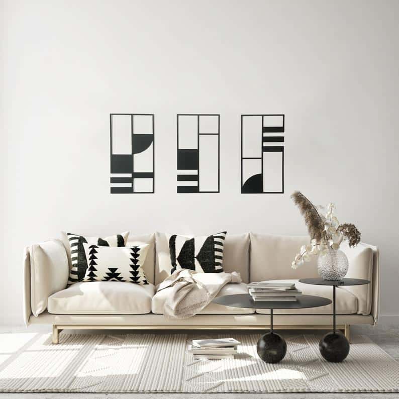 Less & more - Minimalist geometric modern metal wall art - Dezin
