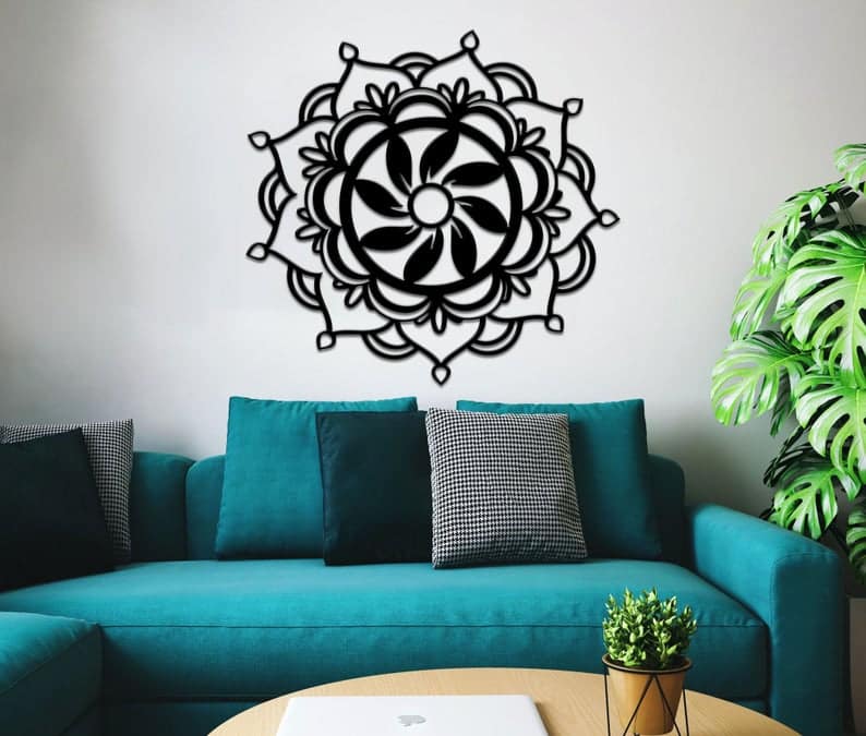 Mandala Lotus Metal Wall Art, Metal Wall Decor Mandala Lotus Metal Wall Art, Metal Wall Decor