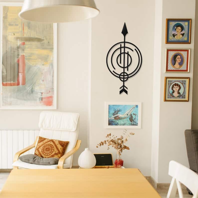 Metal Arrow Wall Art, Geometric Arrow Metal Wall Decor - Dezin