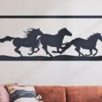Horse Metal Wall Art, Horse Running Metal Wall Decor