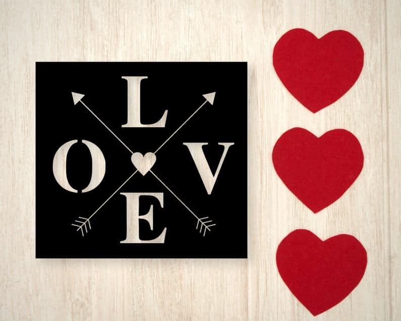 Metal Love Sign, Love Wall Art, Love Sign, Valentine's Day Gift - Dezin