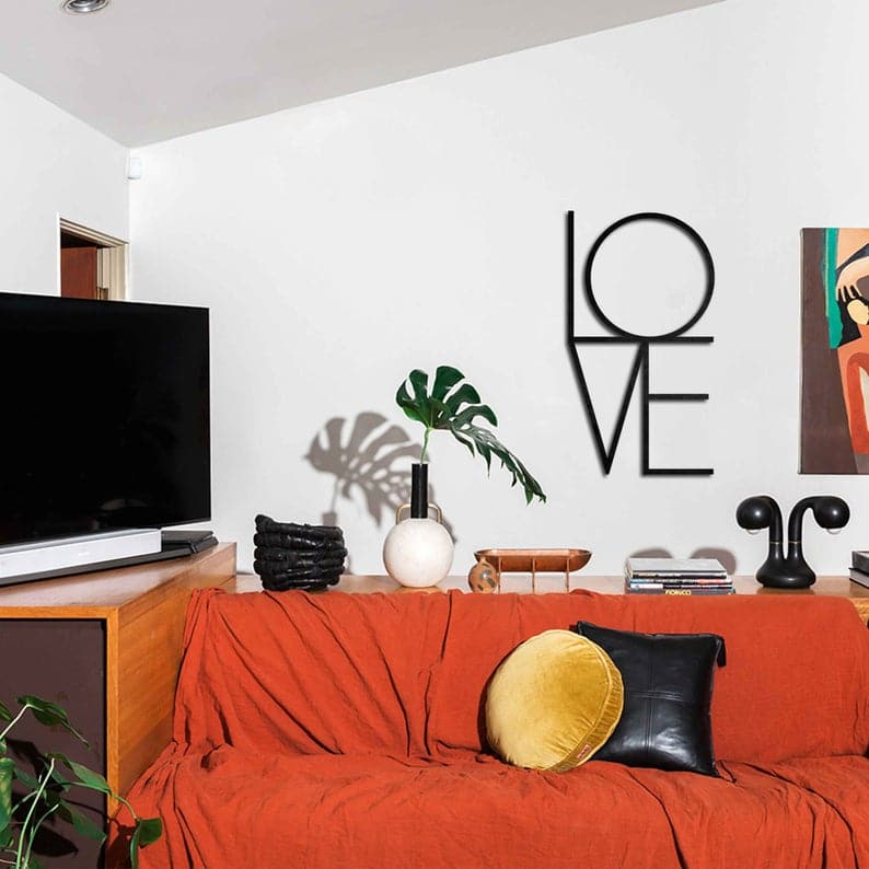 Metal Love Wall Decor, Metal Love Wall Sign Free Vector - Dezin