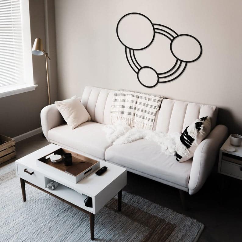 Metal Rings Wall Art, Rings Metal Decor, Circle Metal Wall Art - Dezin