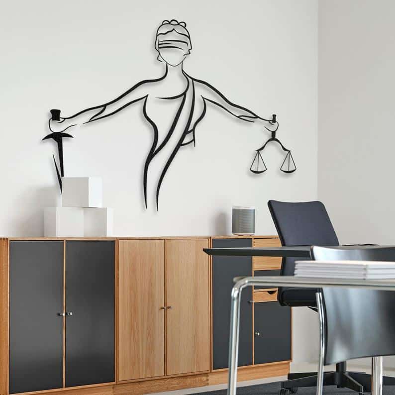 Metal Themis Wall Art, Justice Wall Decor, Metal Justice Wall Decor - Dezin