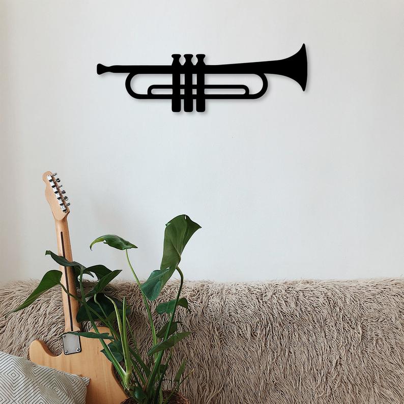 Metal Wall Art Trumpet Interior Decoration Home Decor - Dezin