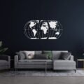 Metal World Map, Metal Wall Decor, Art Work