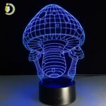 Mushroom 3D Illusion Lamp Acrylic LED CDR Free Vector
