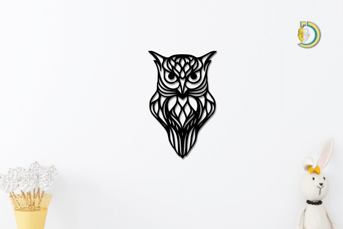 Owl Metal Wall Art 2mm Thick Metal Laser cut Metal Wall Decor