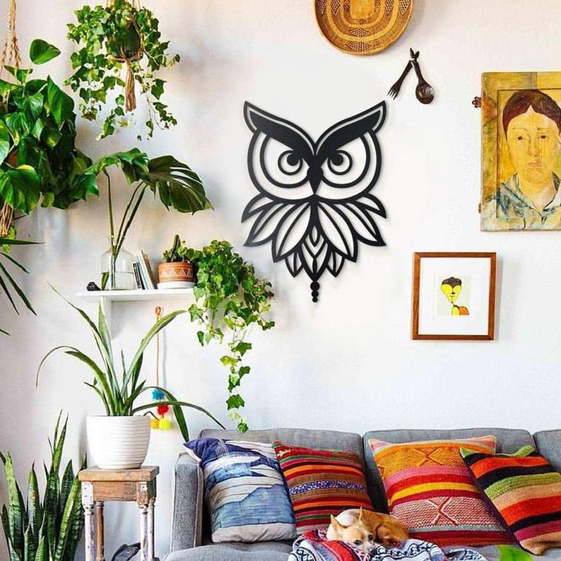 Owl Metal Wall Art, Metal Wall Decoration, Home Decoration - Dezin