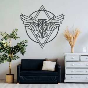 Owl Wall Art, Metal Wall Decor, Metal Wall Art, Geometric Wall Art
