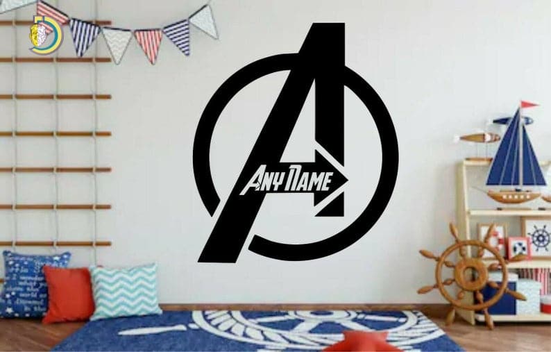 Personalized Superhero Logo Wall Sticker Decal CDR DXF Free Vector - Dezin Personalized Superhero Logo Wall Sticker Decal CDR DXF Free Vector
