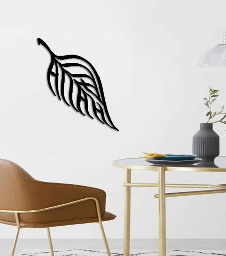Single Decorative Leaf Metal Wall Art, Fall, Autumn Metal Decor - Dezin