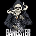 Skull Gangster Silhouette Sticker PDF Print Vector