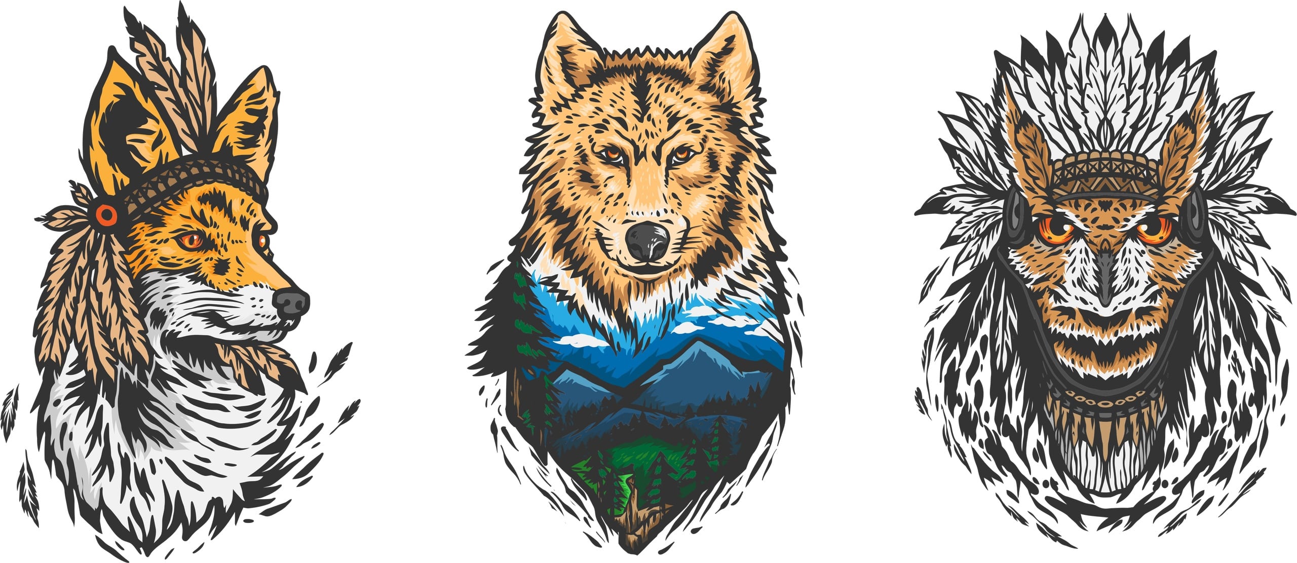 Wild Animals Print CDR Free Vector - Dezin