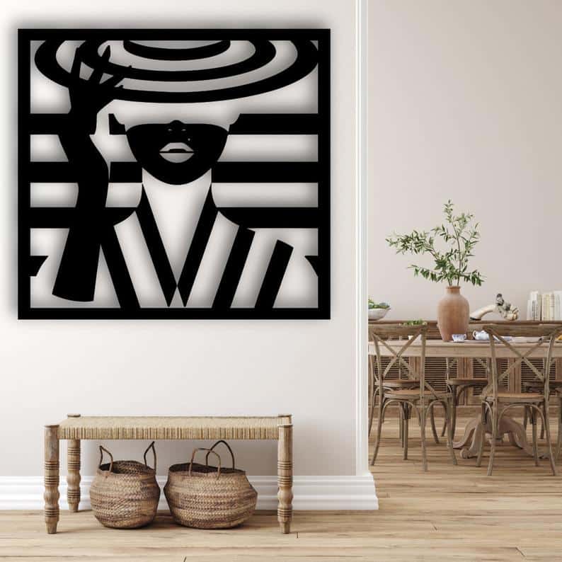 Woman Panel Design laser cut svg dxf files wall sticker engraving - Dezin