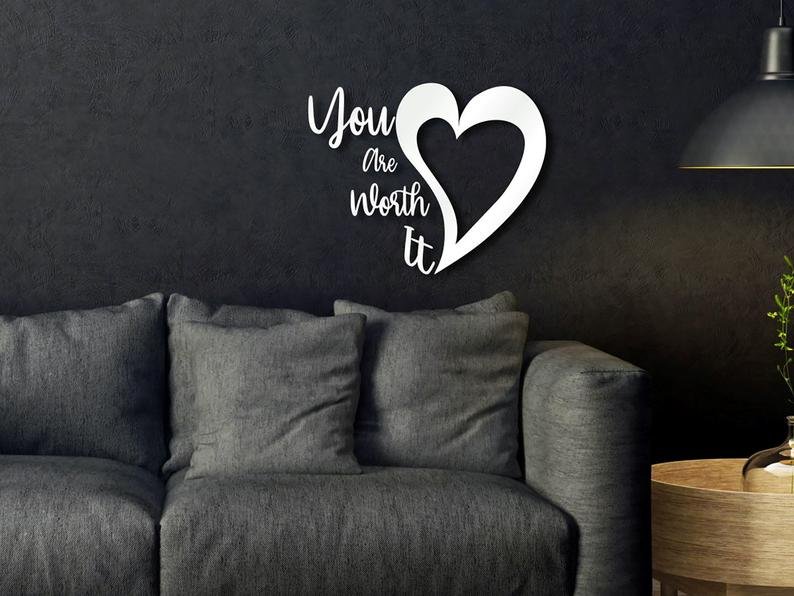 You Are Worth It Wood Sign, Bedroom Wall Art